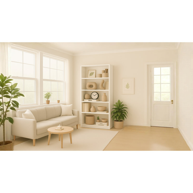 Armoire de rangement à 5 niveaux, Blanc, (5 tablettes) H 70,92 po x l 29,94 po x P 11,43 po