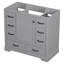 Meuble-lavabo 36 po, finition grise, 6 tiroirs, tablette réglable, armoire moderne en bois massif, gris-1680184028