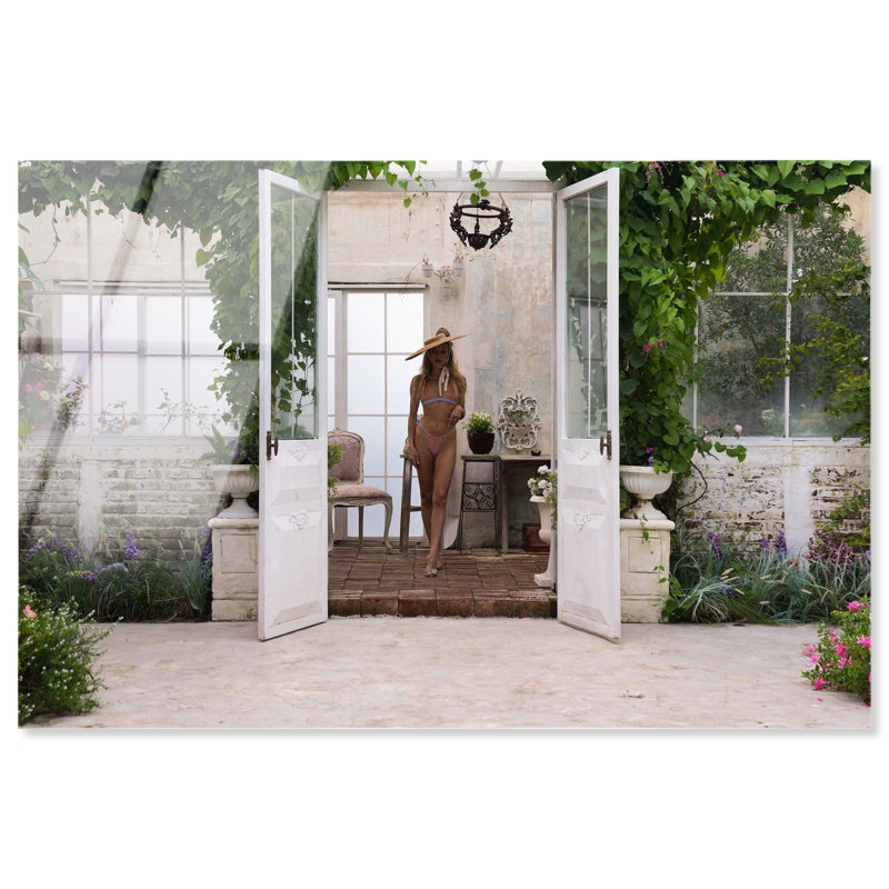 Through the garden doors Canvas Fashion Print by Oliver Gal, 10"H x 15"W, High-Gloss Acrylic Print