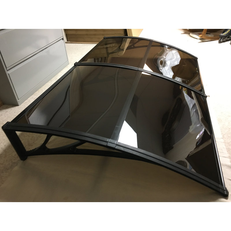 Denmir 72'' W x 12'' D Plastic Cover Retractable Door / Window Awning, Brown