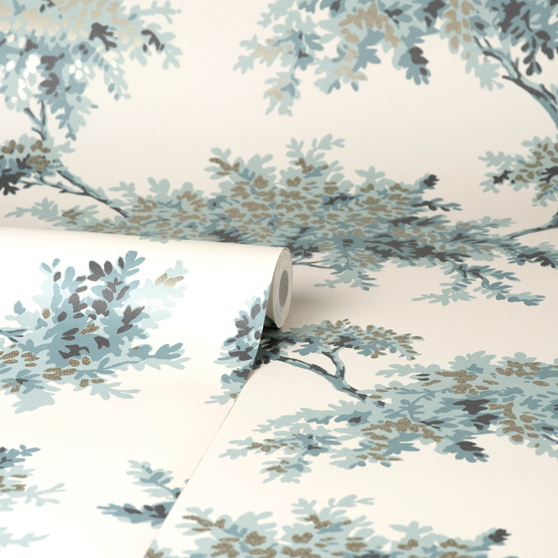 Rouleau de papier peint Bridgette Ashdown Tree L 33 pi x l 20,5 po, Bleu sarcelle