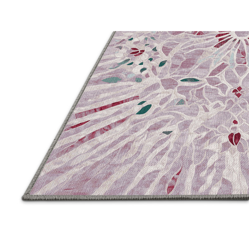 Machine Washable Gray Area Rug, Rectangle 5' x 8'
