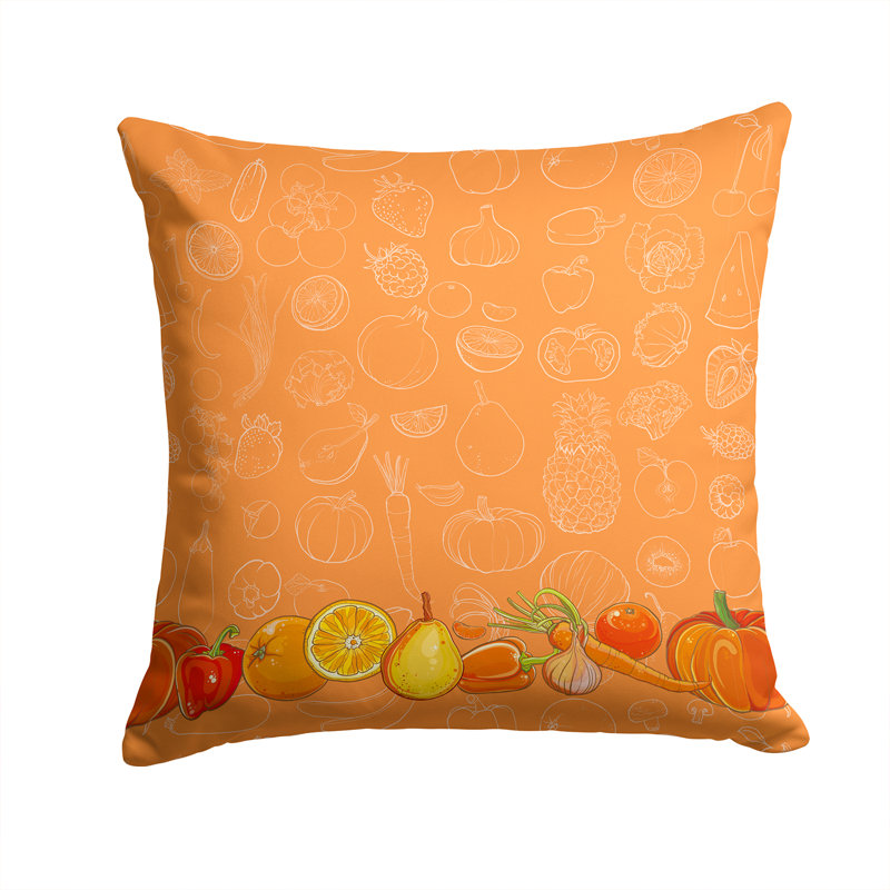 Coussin intérieur/extérieur fruits et légumes, 14 po x 14 po