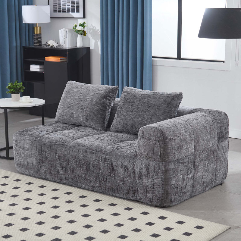Canapé en chenille, Gris