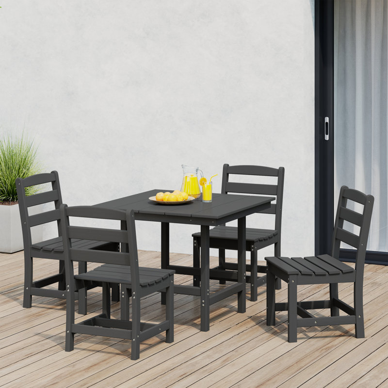 5-Piece Side Chair Dining Set, Gray