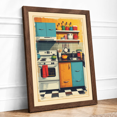Stacked Kitchen Mid-Century - Framed Print