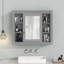 Armoire de salle de bain murale polyvalente avec plusieurs tablettes et un design élégant-581465304