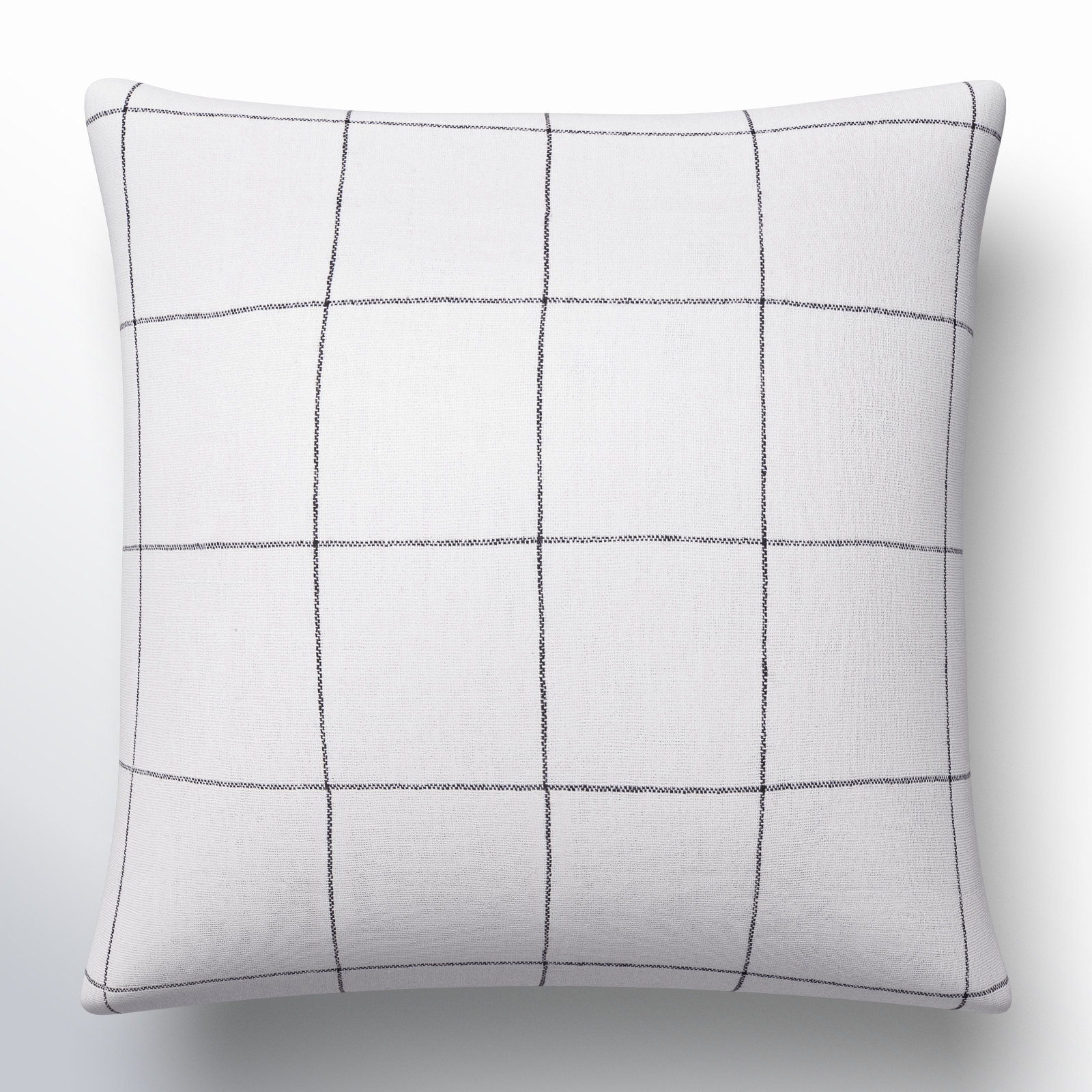Alcona Gingham Linen Throw Pillow, 20" x 20", Polyester/Polyfill