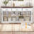 63''w Kitchen Storage Cabinet, Fluted Sideboard Buffet Cabinet-1146934007