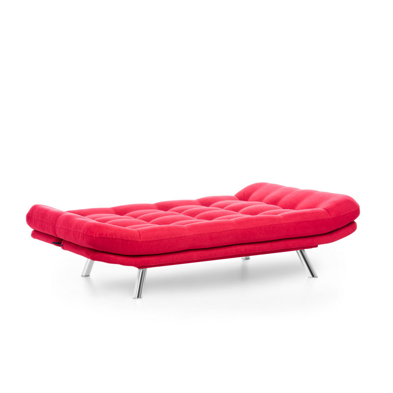 Canapé sans accoudoirs 23 po, Velours rouge