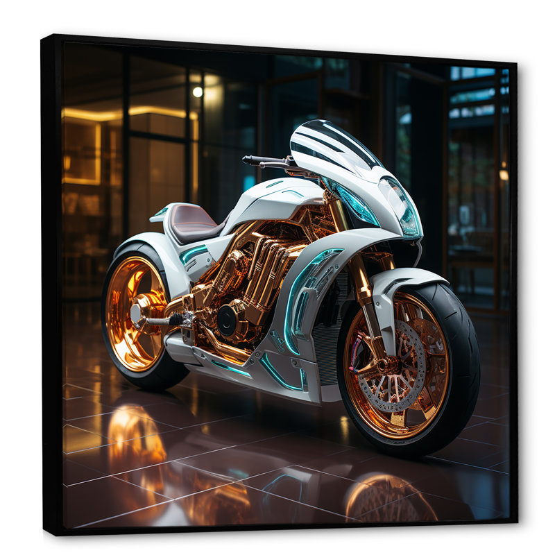 Futuriste Speedster II sur toile, H 16 po x l 16 po x P 1 po, Cadre flottant noir