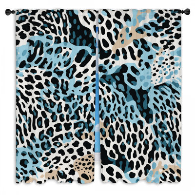 Animal Print Window Curtains  Nature Modern Drapes - 2 Panels