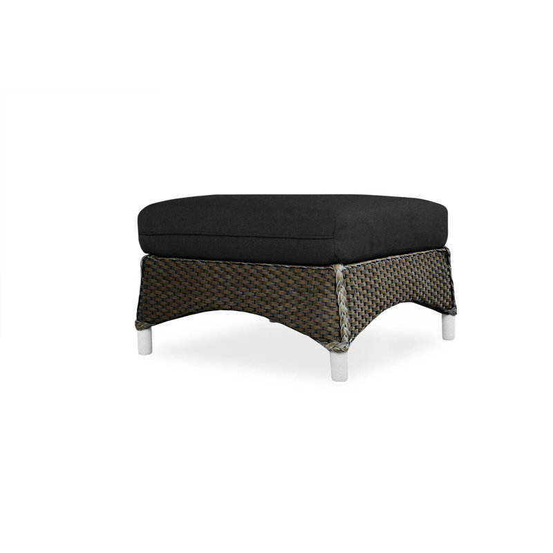 Mandalay Outdoor Ottoman, Canvas Black Sunbrella® Canvas, Mink