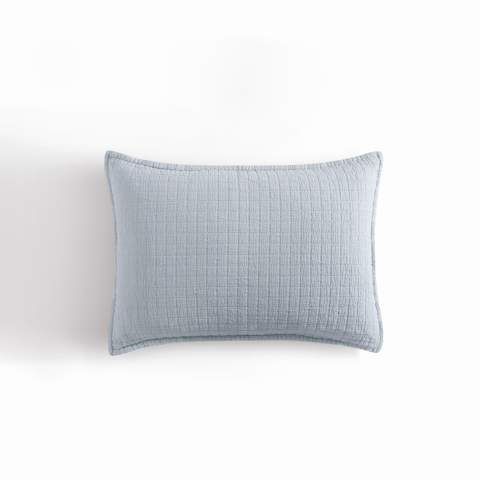 Garment Washed Cotton Shams, Light Blue, Queen