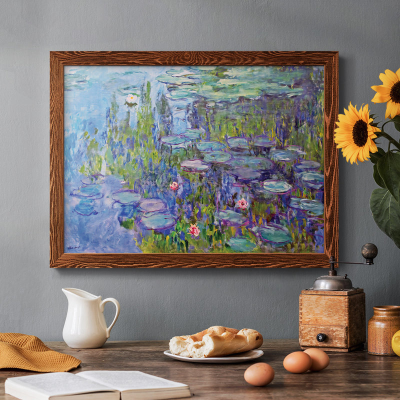 Nymphéas, 1914, impression sur toile encadrée, Érable, H 26 po x l 38 po x P 1,5 po