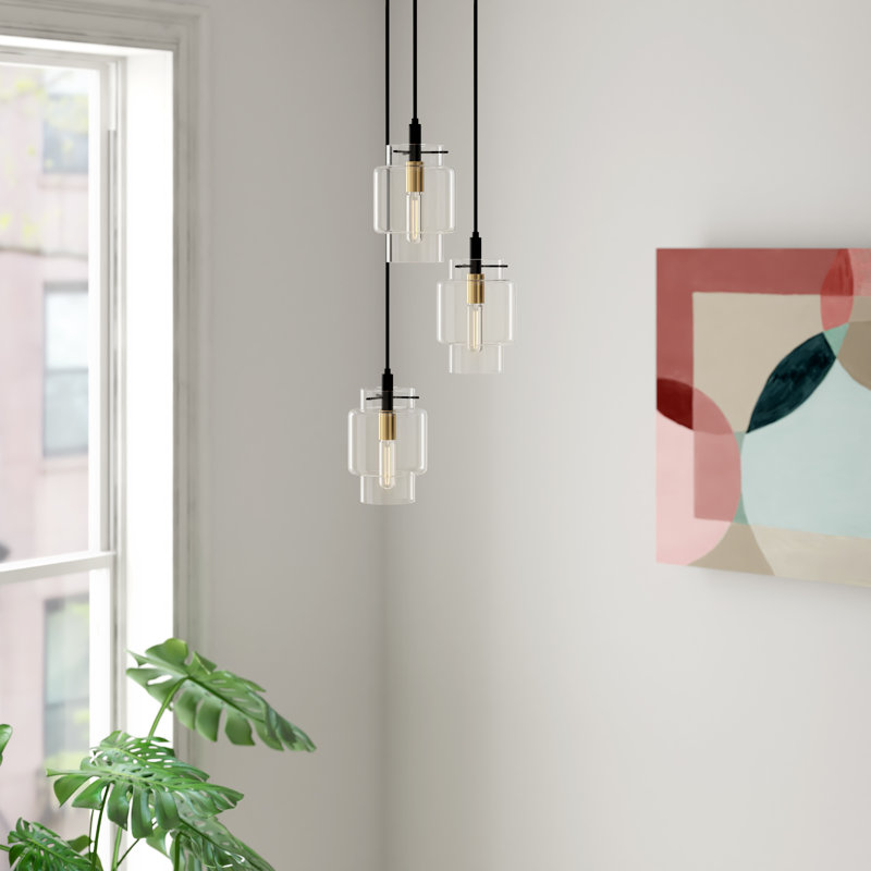 Luminaire suspendu géométrique à 3 lumières Dellarae