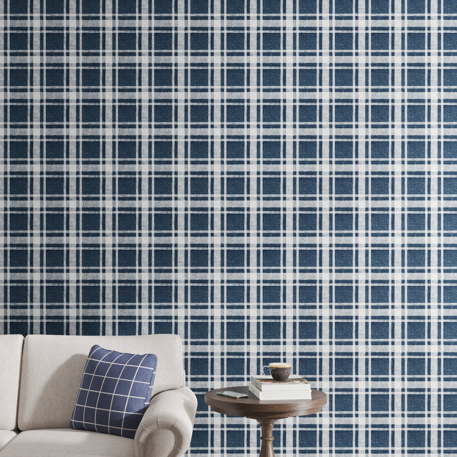 Haslet Wallpaper Roll, Dark Blue
