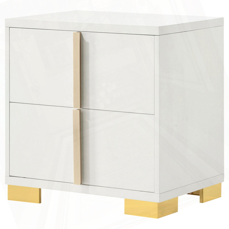 White 2-Drawer Nightstand