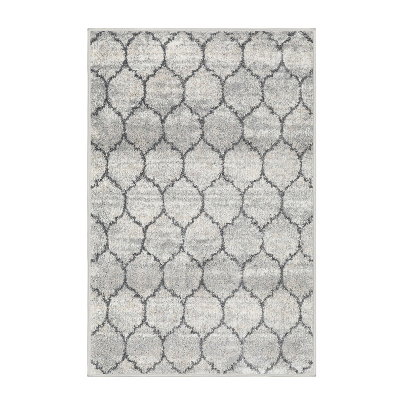 Tapis contemporain gris clair, Rectangle 2 pi x 5 pi