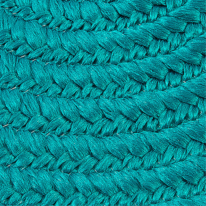 Tapis turquoise réversible pour l'intérieur et l'extérieur Audryanna, Rond 7 pi