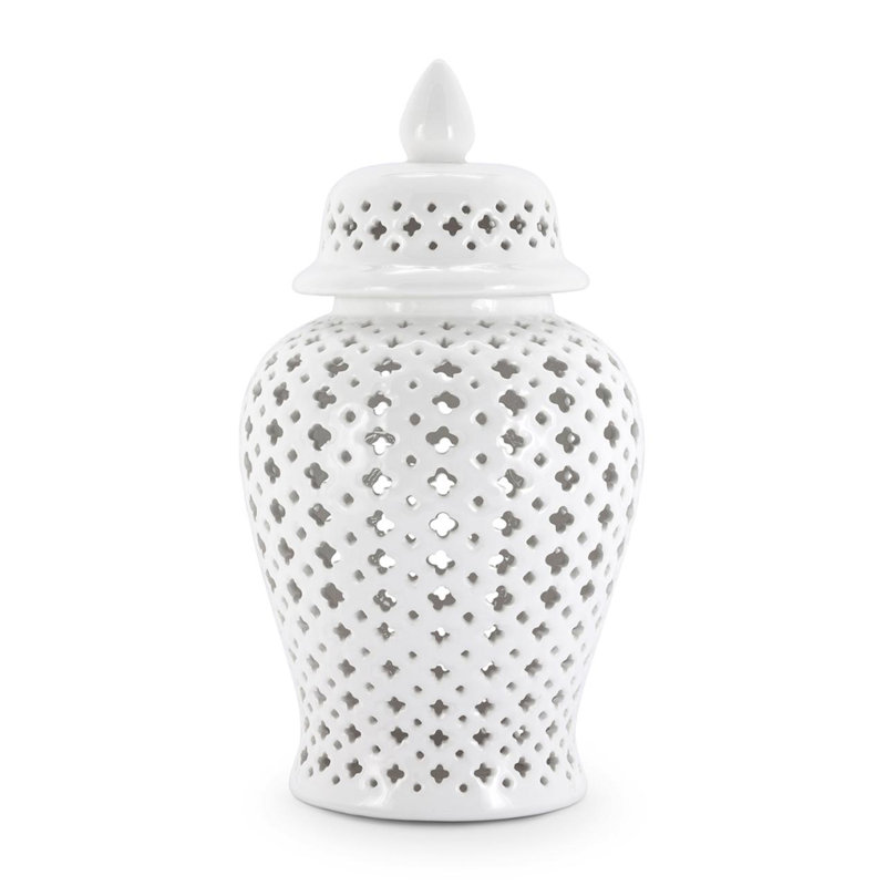 Vase de table en porcelaine blanche 18 "