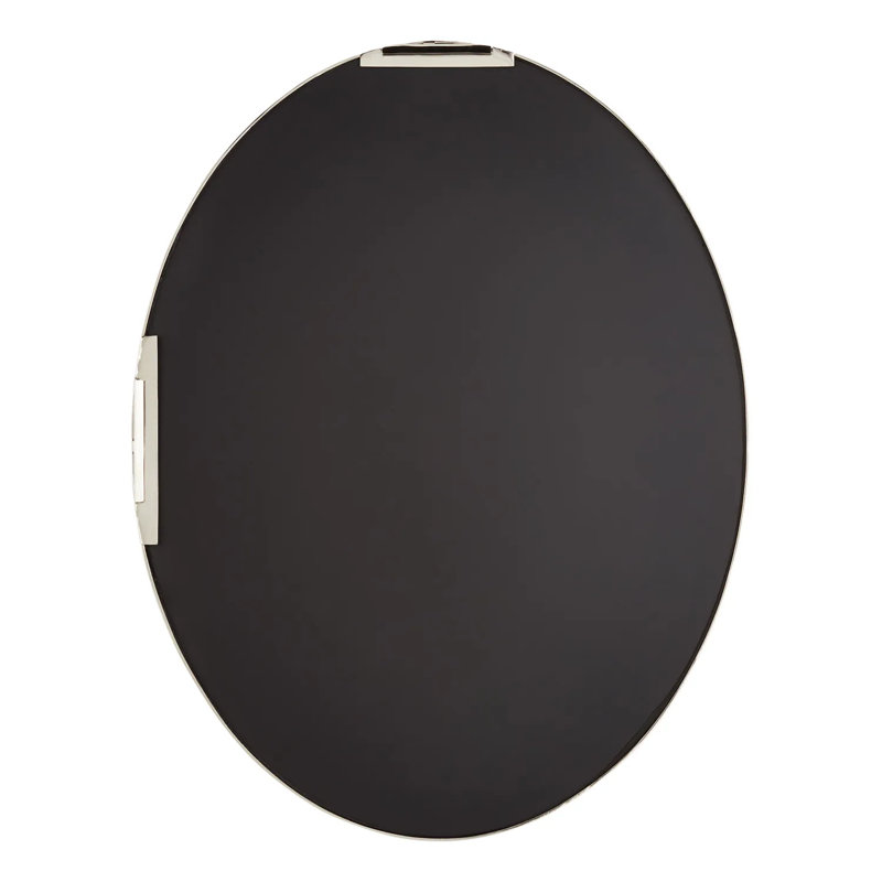 Amyr Oval Decorative Bathroom Vanity Mirror, Gloss Black
