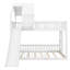 Lit superposé avec glissade et échelle intégrée, structure de lit superposé au sol en bois avec support de lattes robustes-515138104