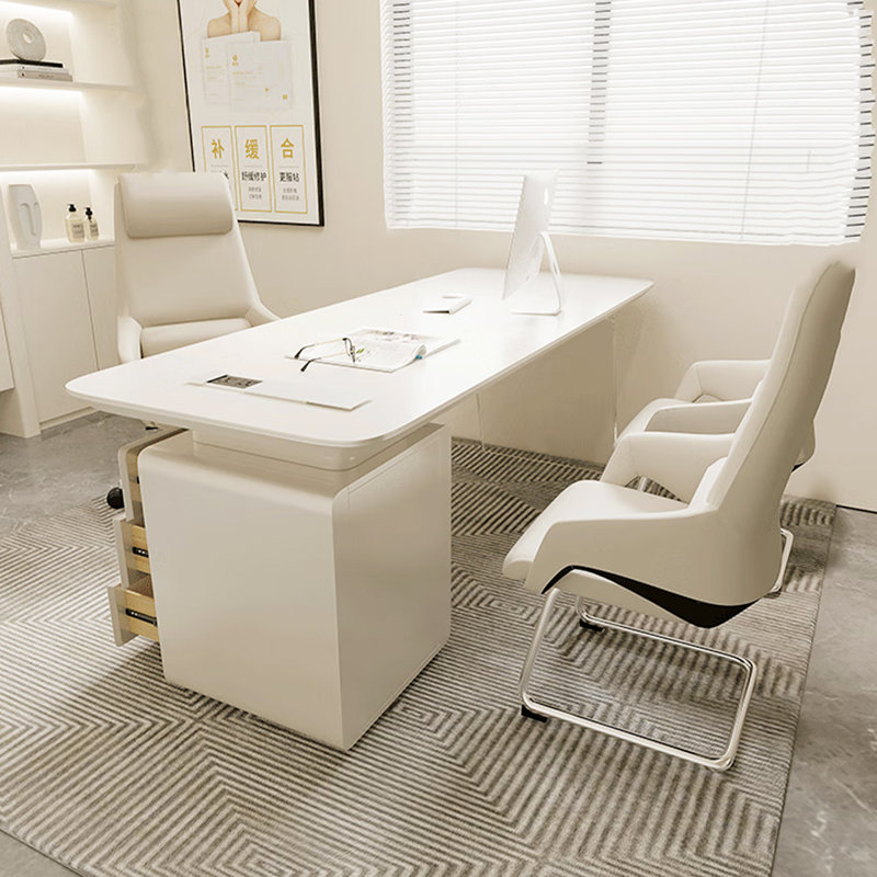 Light Luxury Desk Sintered Stone Desktop, 29.53" H x 62.99" W x 27.56" D