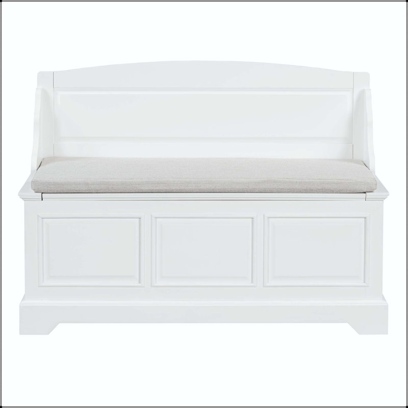 Banc coffre avec rangement Retro, Blanc