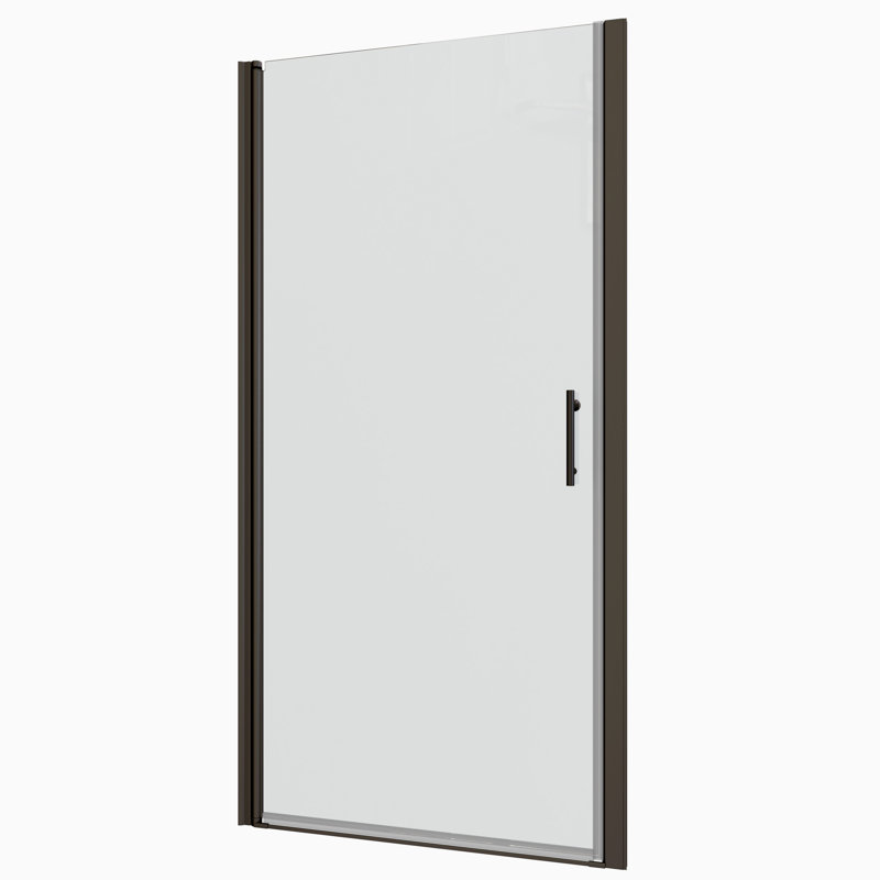 Matted Black Shower Door With Universal Pivot - 1/4" Tempered Glass, 1 3/8" Adjustable, Superior Leak Feature, Easy Installation Smooth Pivot, Leak, Process