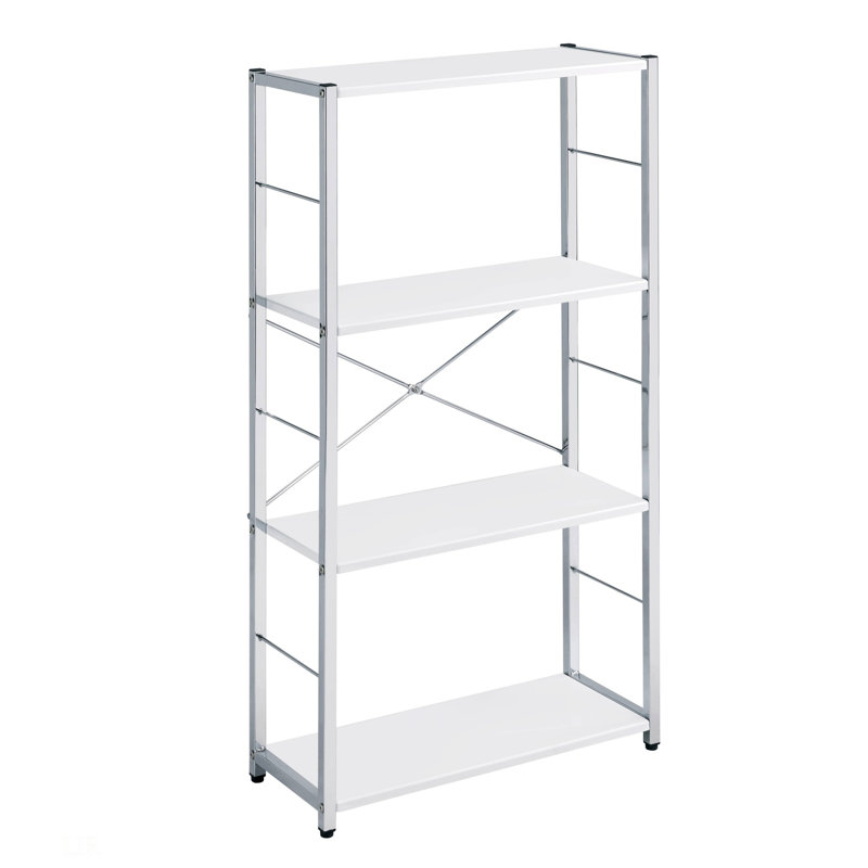 4-Tier Rectangular Bookshelf, White