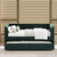 Lit de jour simple capitonné en velours capitonné avec couchette, vert