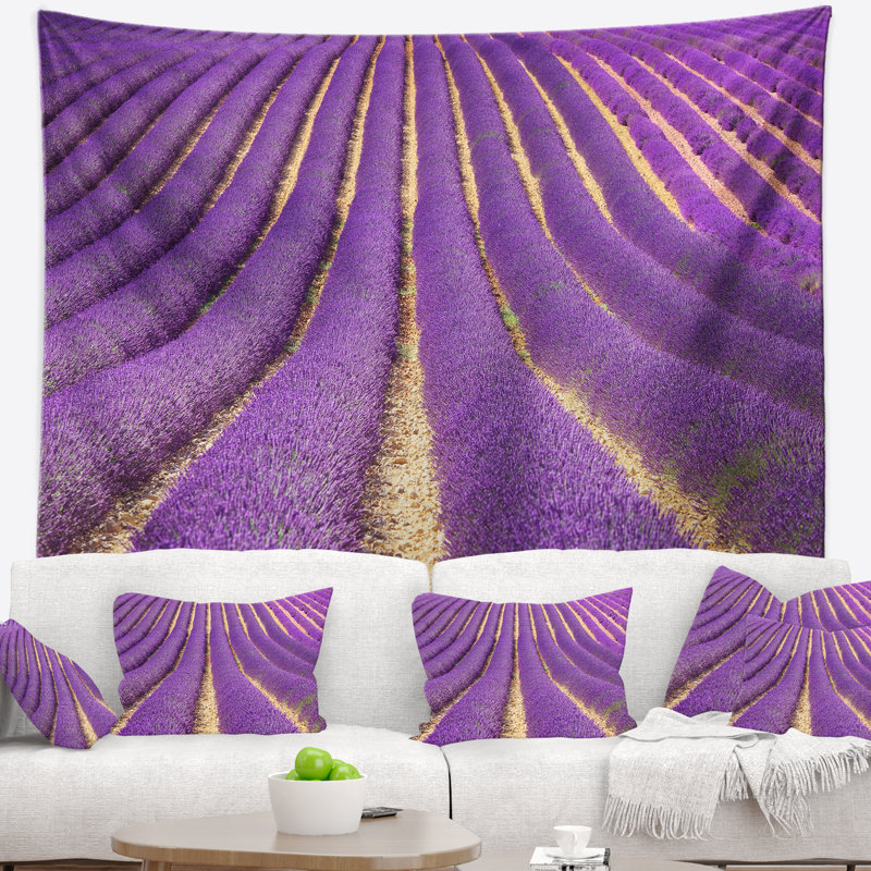 Tapisserie florale lavande, H 50 po x l 60 po