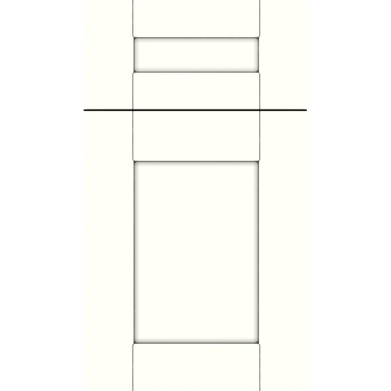 Dwelling Full Access Crescent Door Sample, Alabaster w/ Pewter Glaze, Maple