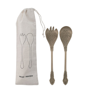 Embossed Brass Salad Servers