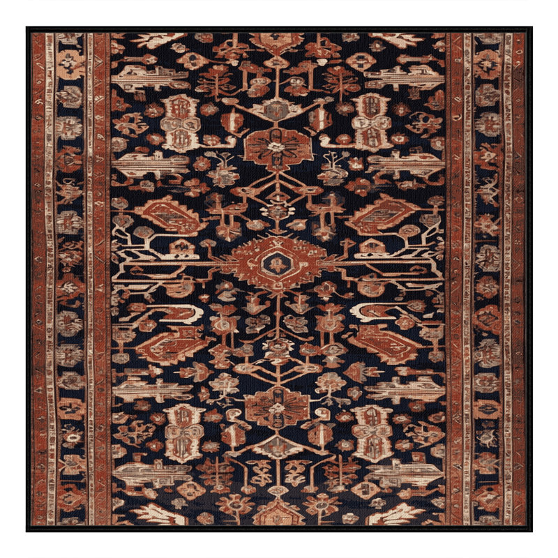 Tapis brun turc lavable à la machine, Carré 7 pi