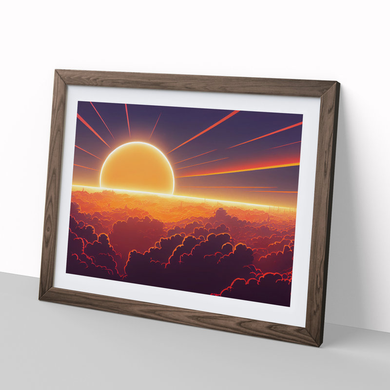 Dazzling Sunset - Framed Print, Walnut