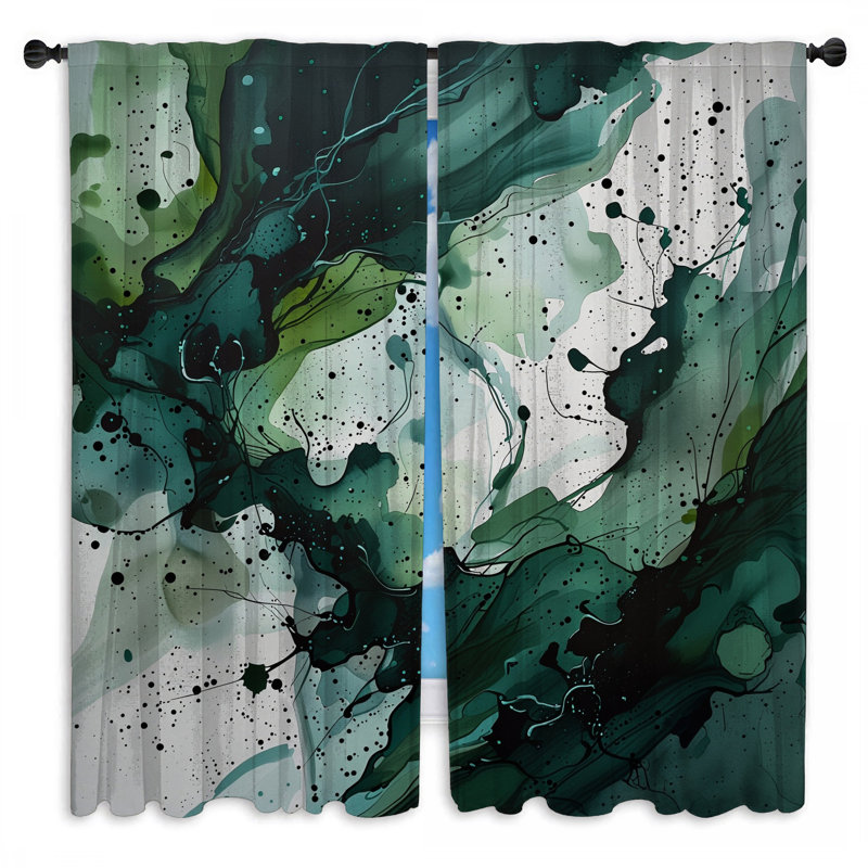 Rideaux abstraits abstraits et transparents - 2 panneaux, 20in x 50in - 2 panels, Obscurcissement de chambre