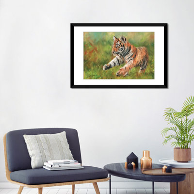 « tiger cub running », impression sur toile