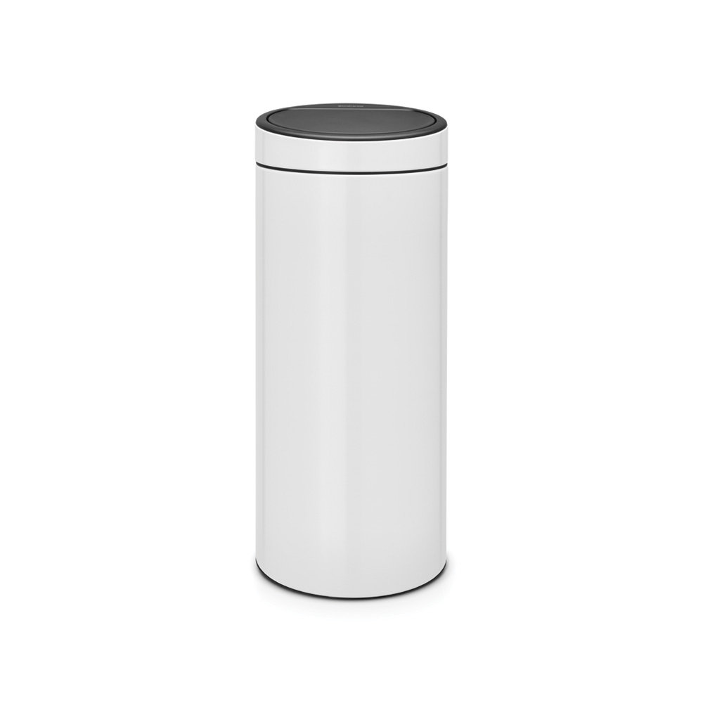Brabantia 8gal Touch Top Trash Can, White