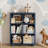 31.42 "W X 11.73" D X 41.34 "H Wooden Bookcase With 6 Cube Storage, Kids Bookshelf With Sphere Foot For Living Room, Playroom, Nursery-2034660558