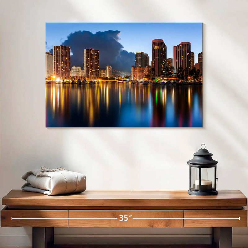 Sireci Honolulu Nightscape, 32" H x 48" W