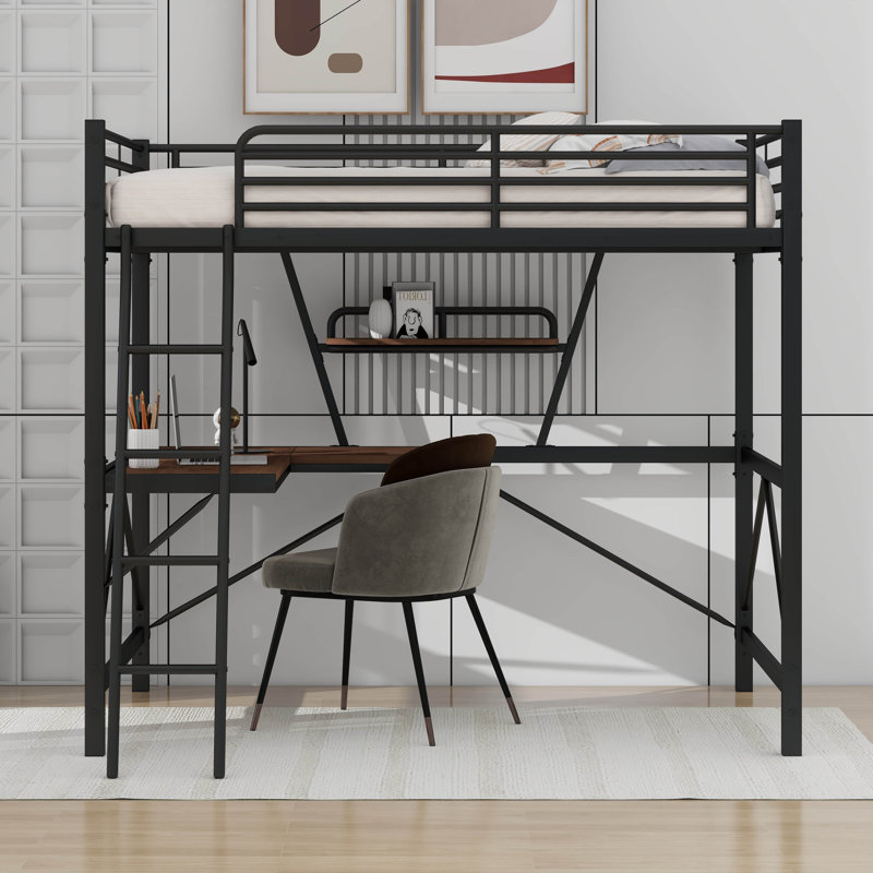 Krystynn Kids Full Loft Bed, Black