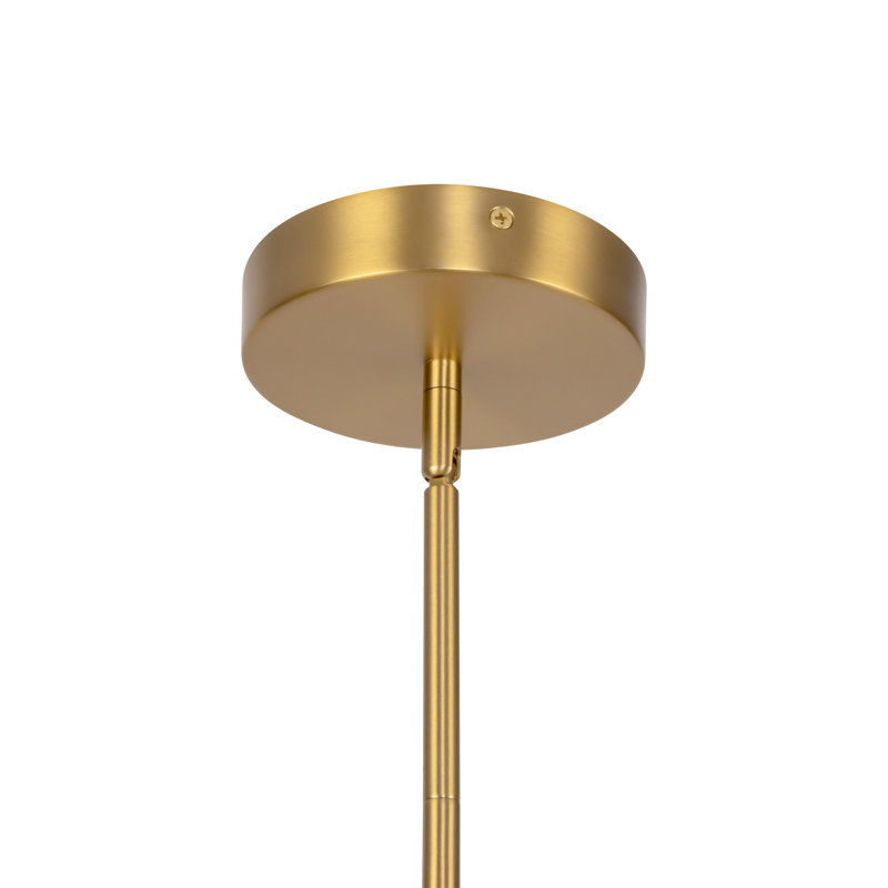 Calla 3 - Light LED Chandelier, Brushed Gold/Black Vegan Leather