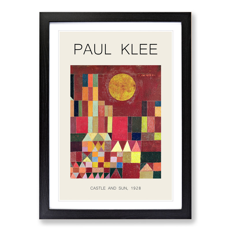 Slot Og Sol by Paul Klee - Picture Frame Painting, 48cm H x 36cm W x 2cm D, Black
