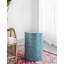Tabouret de jardin bleu, table d'appoint Capiz