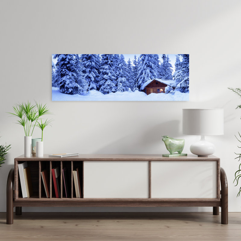 Art mural abstrait forêt perdue, chalet en Colombie-Britannique, Canada, H 12 po x l 36 po
