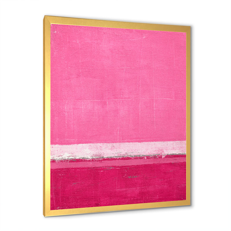 Rose fuchsia et blanc Colorfields II - reproduction d'art moderne et contemporaine sur toile, H 36 po x l 24 po x P 1 po