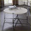 Table basse ronde moderne en chêne blanc pour le salon - structure en métal chromé, support en X stable