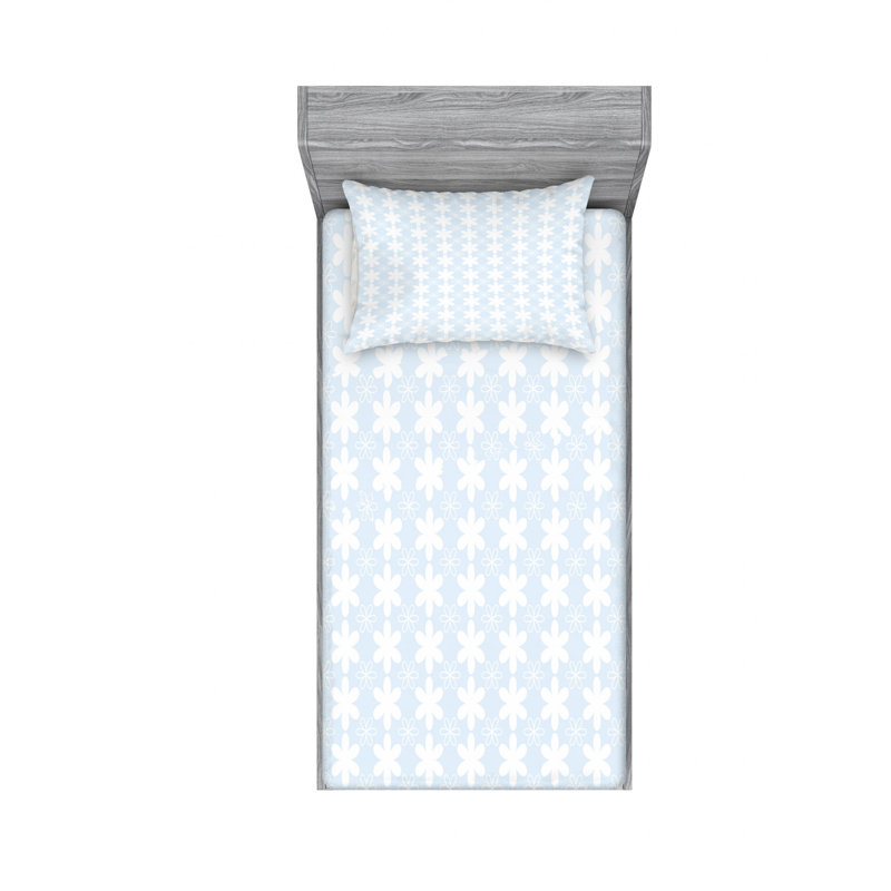 Ensemble de draps à fleurs, Ensemble de draps pour lit simple avec drap-housse